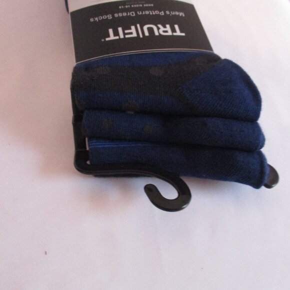 3 Pairs TRU FIT MEN'S Pattern Dress Socks Shoe Sizes 10-13 - Picture 3 of 3